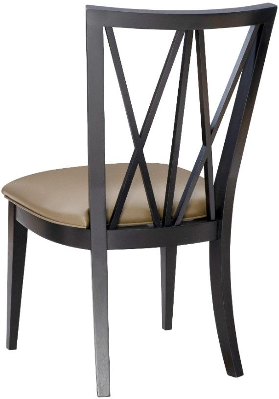 Linon Elektra 2-Piece Black/Tan Dining Chair Set-4