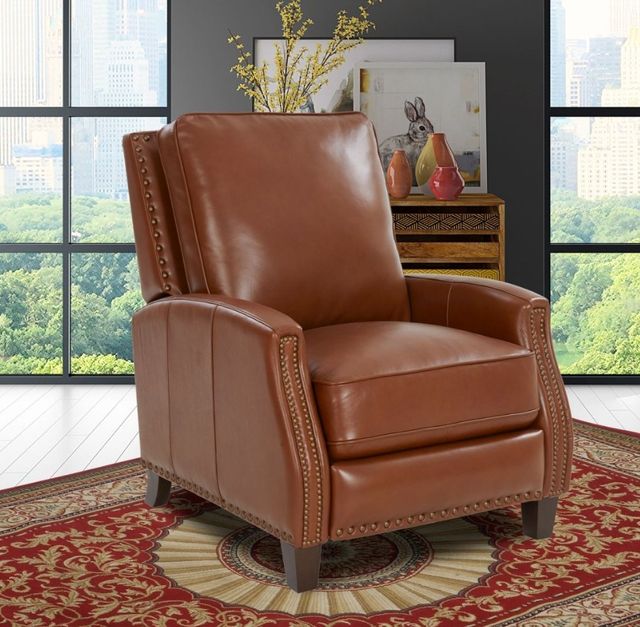 BarcaLounger® Melrose Colchester Bitters Leather Manual Recliner-2