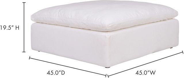 Moe's Home Collection Clay Cream White Ottoman-2