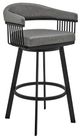 Armen Living Bronson Matte Black 29" Bar Swivel Bar Stool-0