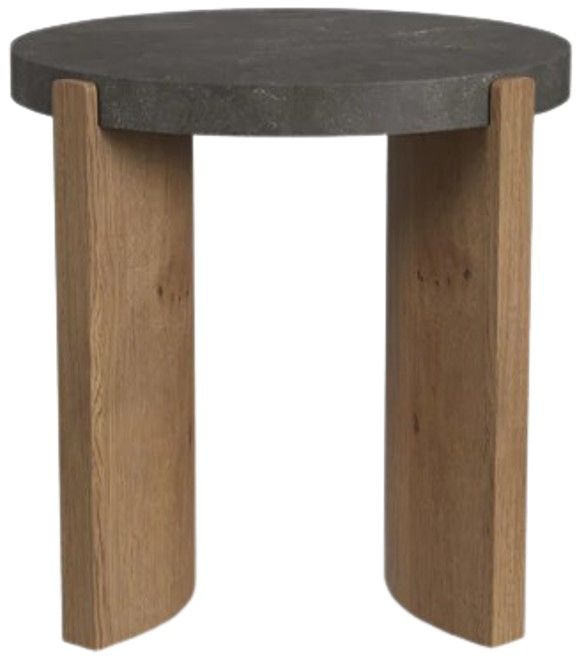 Flexsteel® Eclipse Blue Top Round End Table with Brown Base-1