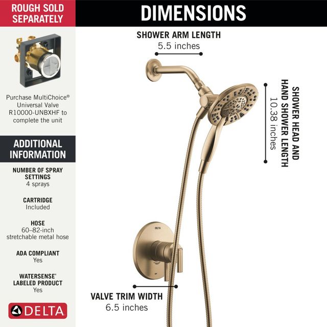 Delta Altado™ Monitor® 17 Series Champagne Bronze Shower Trim with In2ition®-1