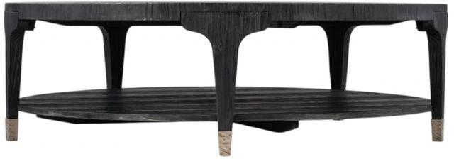 Hooker® Furniture Chapman Charred Black Shou Sugi Ban Round Cocktail Table with Pewter Accents-0
