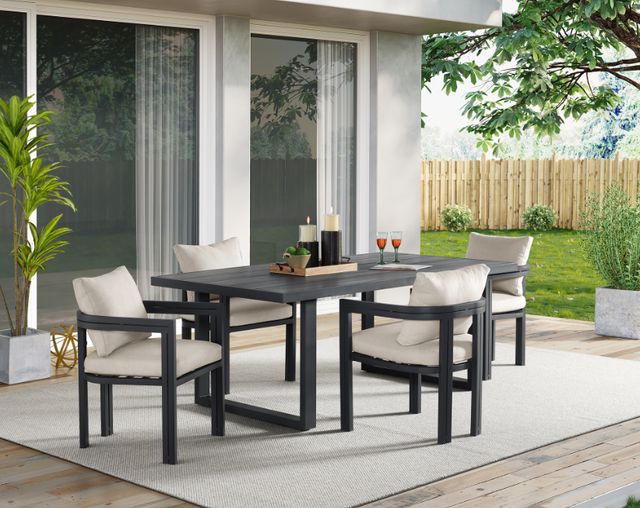 Elements International Playa Dark Gray Aluminum Outdoor Dining Table-1