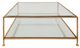 Ella Home Kayce Glass Top Coffee Table with Royal Gold Metal Base-1