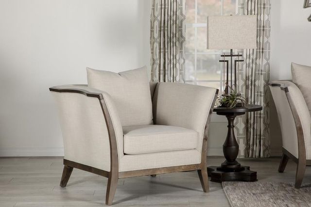 Coaster® Lorraine Beige Upholstered Chair with Flared Arms-4