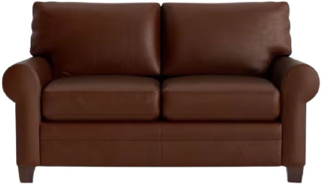 Bassett® Furniture Customizable Carolina Leather Roll Arm Loveseat-1