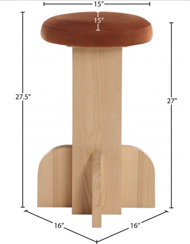 Meridian Furniture Wyatt Natural Counter Stool-3