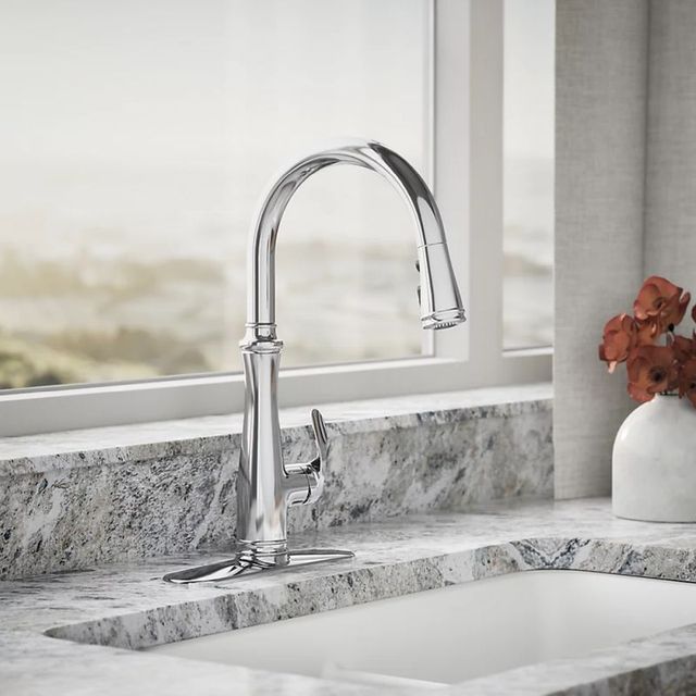 KOHLER® Bellera® Polished Chrome Touchless Kitchen Sink Faucet with 3-Function Sprayhead-1