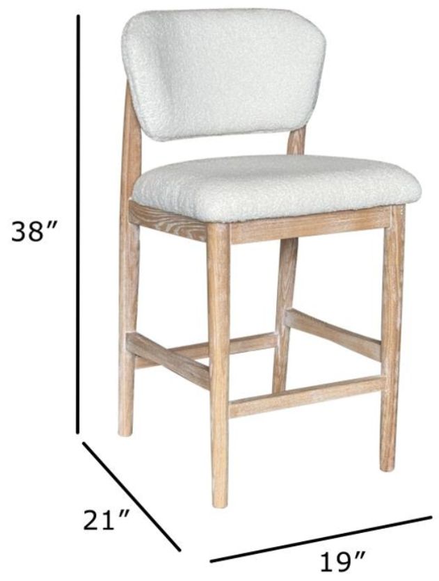 Nest Home Collections Hayder Himalaya Ivory/Natural Counter Stool-3