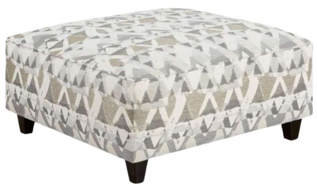Fusion Furniture Alton Silver Gray/White Cocktail Ottoman-0