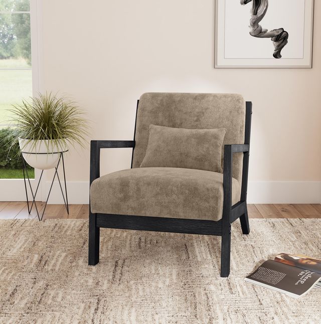 Elements International Marina Brushed Espresso/Langley Cocoa Accent Chair-1