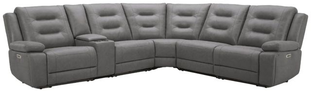 Parker House® Caldwell 6-Piece Tahoe Charcoal Power Reclining Sectional with Power Adjustable Headrests-0