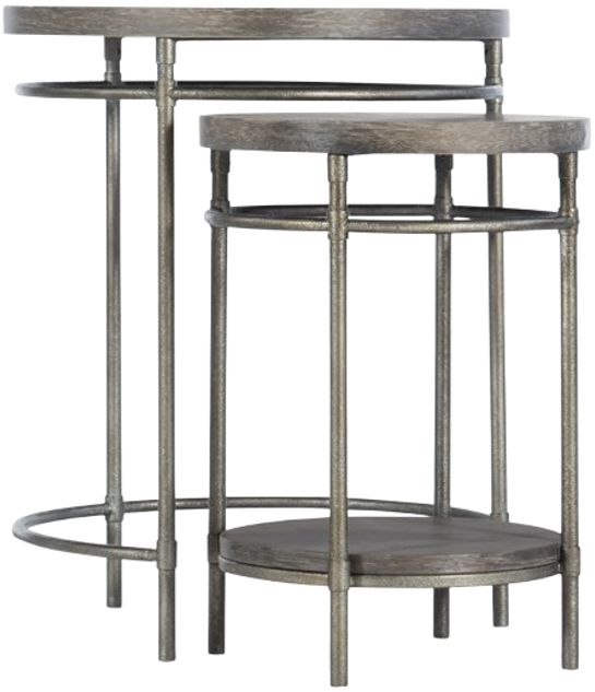 Hooker® Furniture 5903-80 2-Piece Natural Wood Nesting Table Set with Golden Brown Base-0