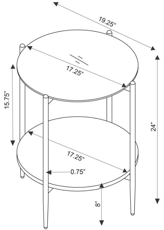 Coaster® Jonelle 3-Piece Tempered Glass Top Occasional Table with Gold Base and White Accent Set-3