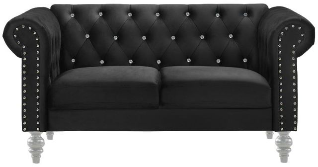 New Classic® Home Furnishings Emma Black Crystal Loveseat-1