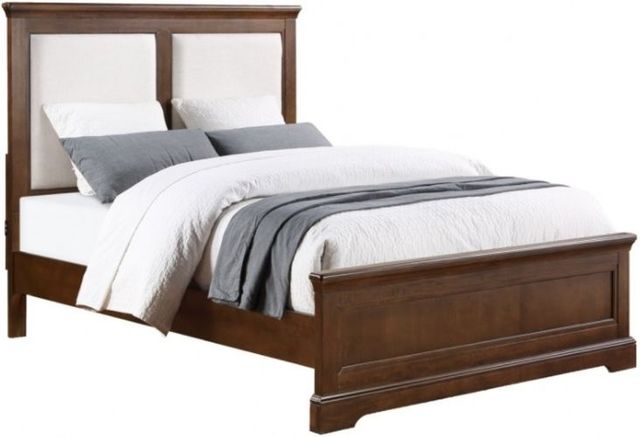 Winners Only® Tamarack Hazelnut/White Queen Upholstered Panel Bed-0