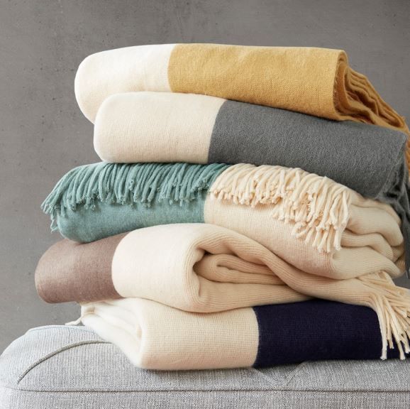 Olliix by INK+IVY Stockholm Taupe 50" x 60" Color Block Faux Cashmere Throw-2