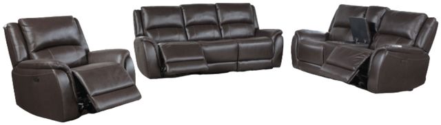 Steve Silver Co. Alexandria 3-Piece Chocolate Leather Power Reclining Set-1