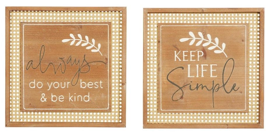 Sign Decor Set Deco Marche 2-Piece Brown Sign Wall Decor Set | Fischer Furniture ...