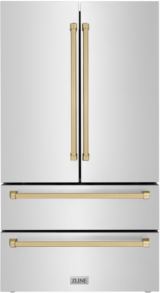 ZLINE Autograph Edition 36" 22.5 Cu. Ft. Fingerprint Resistant Stainless Steel Counter Depth French Door Refrigerator-0