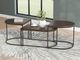 Signature Design by Ashley® Vanmore 3-Piece Dark Brown Occasional Table Set with Bronze Base-4