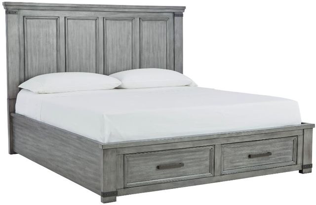 Signature Design by Ashley® Russelyn 5-Piece Gray California King Panel Storage Bed Set-1