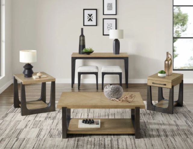 Emerald Home Sutton Place Caramel End Table with Cocoa Base-1