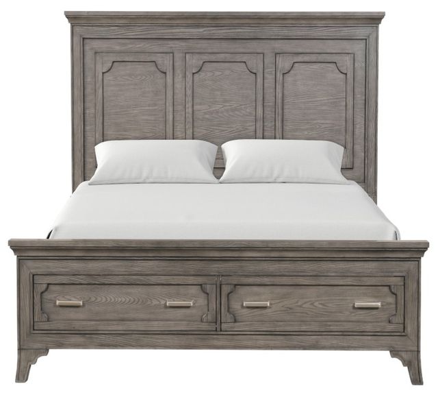 New Classic® Home Furnishings Lisbon Gray Queen Panel Storage Bed-2