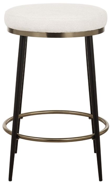 Uttermost® Ensemble Cream/Matte Black Counter Stool-3