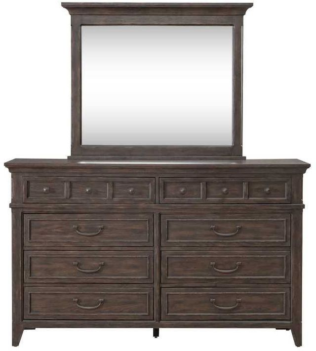 Liberty Furniture Paradise Valley Saddle Brown Dresser and Mirror-2