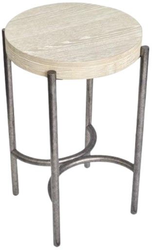 Magnussen Home® Jennings Edgecomb Gray Accent Table with Weathered Antique Nickel Base-3