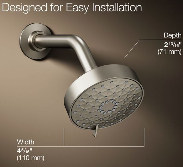 KOHLER® Awaken® G110 Vibrant Brushed Nickel 2.5 GPM 3-Function Showerhead-3