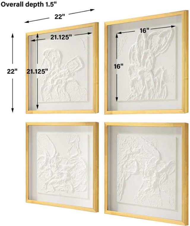 Uttermost® 4-Piece Fourfold Framed Prints Set-3