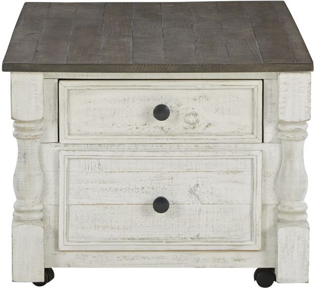 Signature Design by Ashley® Havalance Gray Lift-Top Coffee Table with Distressed Vintage White Base-2