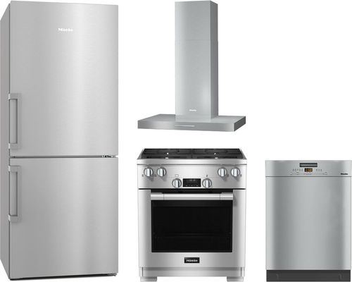 Miele 4-Piece Stainless Steel Gas Kitchen Package Miele 4-Piece Stainless Steel Gas Kitchen Package