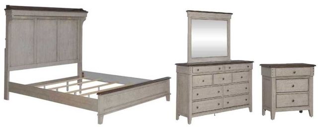 Liberty Furniture Ivy Hollow 4-Piece Dusty Taupe/Weathered Linen California King Mantle Bedroom Set-0
