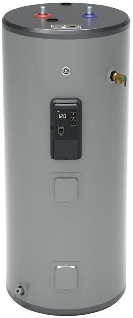 GE® 40 Gallon Diamond Gray Smart Short Electric Water Heater-0