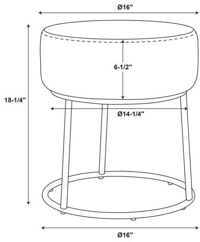 Linon Bardot Blue Vanity Stool -2