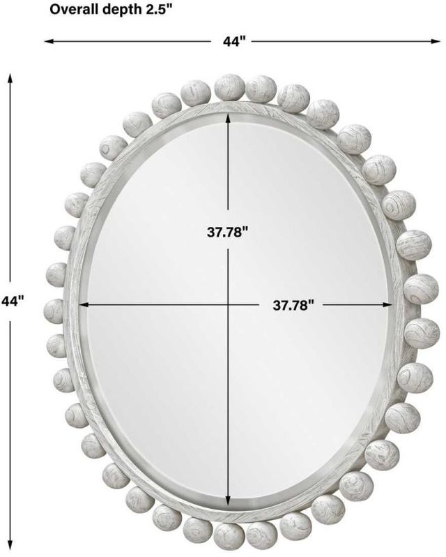 Uttermost® Cyra Aged Ivory Round Mirror-3