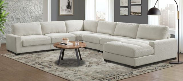 Elements International Arizona 6-Piece Steno Beige Left-Arm Facing Sectional -1