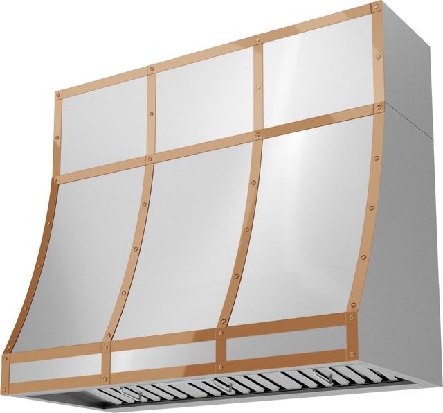 Zephyr Designer Collection 48" x 12" Polished Copper Duct Cover Banding Kit-2