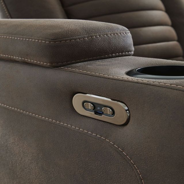 Signature Design by Ashley® Soundcheck Earth Power Reclining Loveseat with Console-4