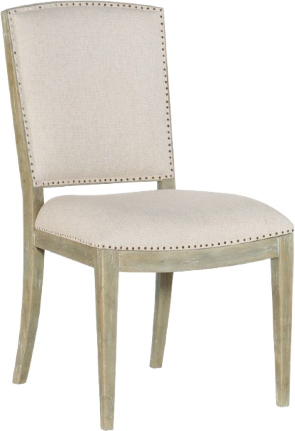 Hooker® Furniture Surfrider Driftwood/Zuri Cream Carved Back Dining Side Chair -0