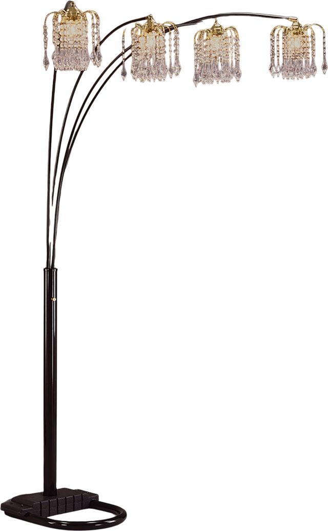 Crown Mark Rain Drop Black 84" Arc Floor Lamp-0