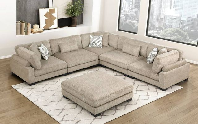 Homelegance® Tinley 6-Piece Brown Modular Sectional with Ottoman-1