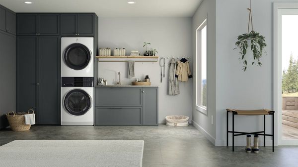 Electrolux 600 Series 4.5 Cu. Ft. Washer, 8.0 Cu. Ft. Electric Dryer White Stack Laundry