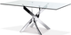 Korson Furniture Ellis Glass Top Dining Table with Chrome Legs-0