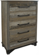 International Furniture Direct Loft Brown 4-Piece Brown Eastern King Lacquer Coating Bedroom Set-3
