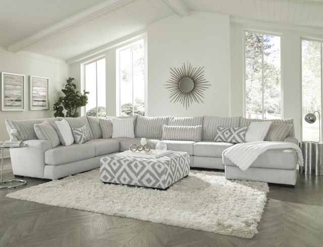 Albany Industries Mondo Gray/White Ottoman-1